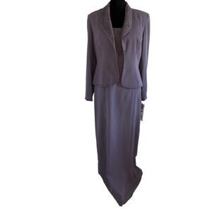 NWT ALEX EVENINGS 2-Piece SIZE 8 Formal Gown Dress with Jacket Lavender